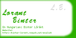lorant binter business card
