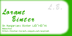 lorant binter business card